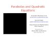 Parabolas and Quadratic Equations