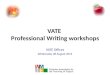 VATE  Professional Writing workshops