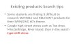Existing products Search tips