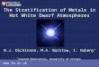 The Stratification of Metals in Hot White Dwarf Atmospheres