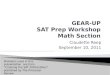 GEAR-UP SAT Prep Workshop Math Section