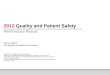 2012  Quality and Patient Safety Performance Results