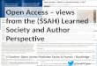 Open Access – views from the (SSAH) Learned Society and Author Perspective