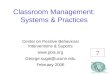 Classroom Management: Systems & Practices
