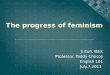 The progress of feminism