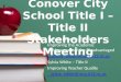 Newton-Conover City School Title I – Title II Stakeholders Meeting