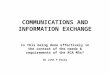 COMMUNICATIONS AND INFORMATION EXCHANGE