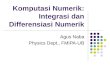 Komputasi Numerik : Integrasi dan Differensiasi Numerik