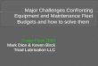 Major Challenges Confronting Equipment and Maintenance Fleet Budgets and how to solve them
