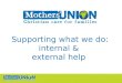 Supporting what we do: internal &  external help