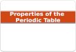 Properties of the  Periodic Table