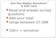 Are You Highly Sensitive?  A Self- test 