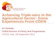 Achieving Triple-wins In the Agricultural Sector: Some Experiences From CDKN