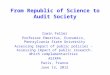 From Republic of Science to  Audit Society