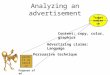 Analyzing an advertisement