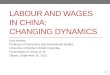 Labour  and Wages in China: changing dynamics