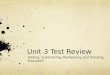Unit 3 Test Review
