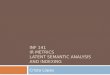 INF 141 IR Metrics Latent Semantic Analysis and Indexing