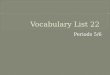 Vocabulary  List 22