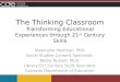 The Thinking Classroom Transforming Educational Experiences through 21 st  Century Skills