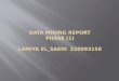 DATA MINING REPORT PHASE (1 ) Lamiya El_Saedi   220093158
