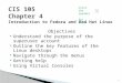 CIS 105 Chapter 4 Introduction to Fedora and Red Hat Linux