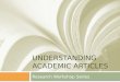 Understanding Academic articles