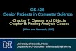 Chapter 7: Classes and Objects Chapter 8: Finding Analysis Classes