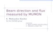 Beam direction and  flux measured by MUMON