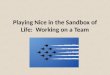 Playing Nice in the Sandbox of Life:  Working on a Team