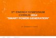 3 RD  ENERGY SYMPOSIUM CYPRUS  2014 “Smart power generation”