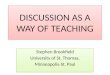 DISCUSSION AS A WAY OF TEACHING