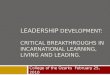 Leadership  Development: Critical Breakthroughs in Incarnational Learning,  Living and Leading