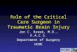 Role of the Critical Care Surgeon in Traumatic Brain Injury