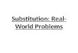 Substitution: Real-World Problems