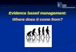 Evidence  based management: Where does it come from?
