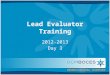 Lead Evaluator Training