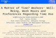 A Matter of Time? Workers’ Well-Being, Work Hours and Preferences Regarding Time Use