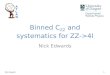 Binned C ZZ  and systematics for ZZ->4l