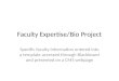 Faculty Expertise/Bio Project