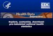 Explore, customize, download: pre-tabulated national health statistics