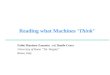 Reading what Machines  ‘Think’