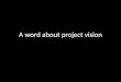 A word about project vision