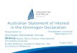 Australian Statement of Interest in the Groningen Declaration
