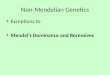 Non- Mendelian  Genetics