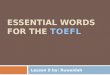 Essential words for the  TOEFL