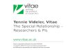 Tennie  Videler,  Vitae The Special Relationship – Researchers &  PIs