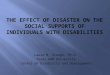 The Effect of Disaster on the Social Supports of Individuals with Disabilities