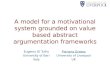 A model for a motivational system grounded on value based abstract argumentation frameworks