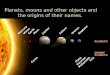 Planets, moons and other objects and the origins of their names